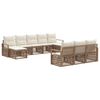 vidaXL Set Divano da Giardino 10 pcs Beige polyrattan