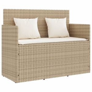 vidaXL Panca da Giardino con Cuscini Beige in Polyrattan