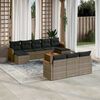 vidaXL Set Divani da Giardino 11 pz con Cuscini in Polyrattan Grigio