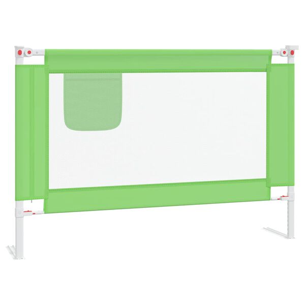 vidaXL Sponda Letto di Sicurezza per Bambini Verde 100x25cm in Tessuto