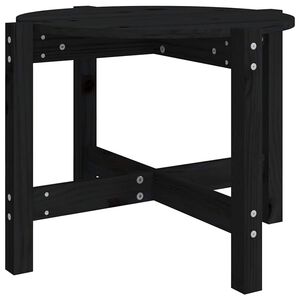 vidaXL Tavolino da Salotto Nero &Oslash; 62,5x45 cm in Legno Massello di Pino
