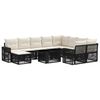 vidaXL Set Divano da Giardino 11 pz Nero e Bianco Crema polyrattan