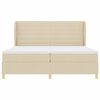 vidaXL Letto a molle con materasso Crema 200 x 200 cm Tessuto