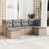 vidaXL Set Divano da Giardino 6 pz con Cuscini Beige in Polyrattan