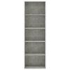vidaXL Libreria 5 Ripiani Grigio Cemento 60x30x1789 Legno Multistrato