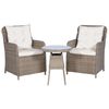 vidaXL Set da Bistro 3 pz con Cuscini in Polyrattan Marrone