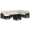 vidaXL Set Divano da Giardino 9 pz Nero e Bianco Crema polyrattan