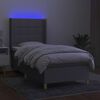 vidaXL Letto a Molle Materasso e LED Grigio Chiaro 90x190 cm Tessuto