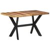 vidaXL Tavolo da Pranzo 140x70x75 cm Legno Massello con Finitura Ambra