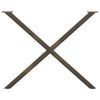 vidaXL Gambe per tavolo da pranzo a forma di X 2 pz in acciaio naturale 90x(72-73) cm