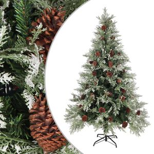 vidaXL Albero di Natale con Pigne Verde e Bianco 120 cm in PVC e PE