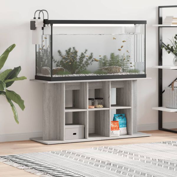 vidaXL Supporto Acquario 120x40x60 cm Legno Multistrato Grigio Sonoma