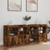 vidaXL Credenza con Luci LED Rovere Fumo 164x37x67 cm