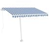 vidaXL Electric Awning 4 x 2 m Strisce Blu e Bianche 100% Polyester