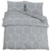 vidaXL Set Copripiumino Grigio e Bianco 200x200 cm in Cotone