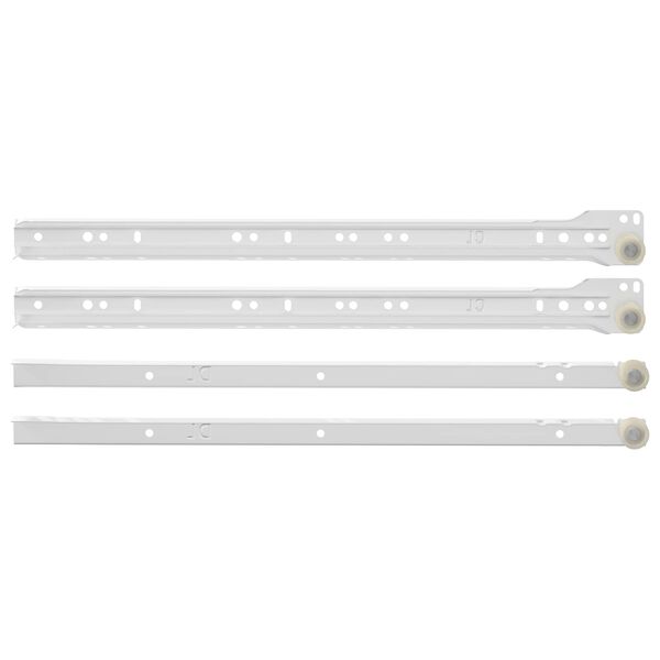 vidaXL Scorrevole per cassetti 2 pcs Bianco 400 mm Acciaio