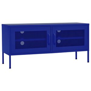 vidaXL Mobile TV Blu Marino 105x35x50 cm in Acciaio