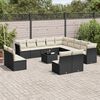 vidaXL Set Divani da Giardino 14pz con Cuscini in Polyrattan Nero