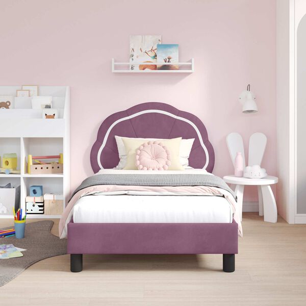 vidaXL Struttura letto bambini con testata Viola 80 x 160 cm Velluto