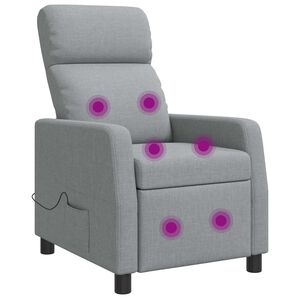 vidaXL Poltrona Massaggiante Grigio Chiaro Tessuto
