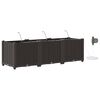 vidaXL Vaso da giardino 3 pz Marrone 120 x 40 x 37,5 cm PP