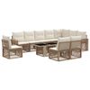 vidaXL Set Divano da Giardino 11 pz Beige e Bianco Crema polyrattan
