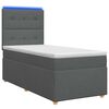 vidaXL Letto box spring con materasso Grigio Scuro 90 x 200 cm Tessuto