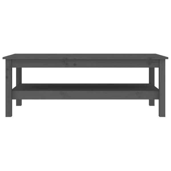 vidaXL Tavolino da Salotto Grigio 110x50x40 cm Legno Massello di Pino