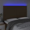 vidaXL Testiera a LED Marrone Scuro 144x5x118/128 cm in Tessuto