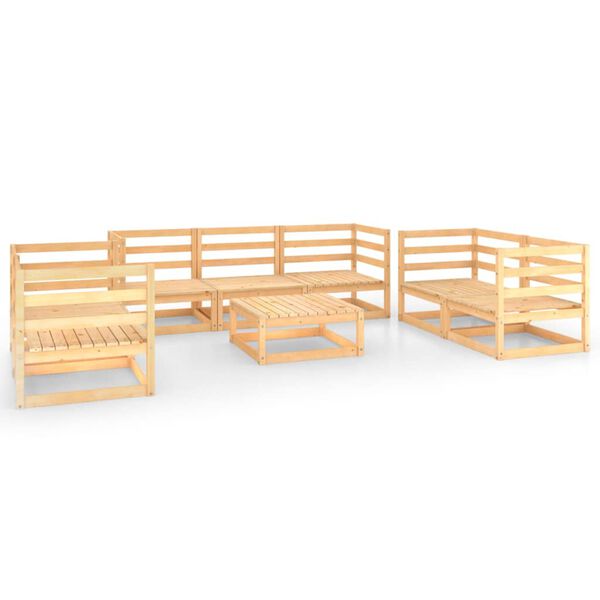 vidaXL Set Divani da Giardino 8 pz in Legno Massello di Pino