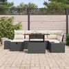 vidaXL Set Divano da Giardino 7 pcs Nero polyrattan