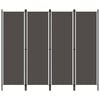 vidaXL Paravento a 4 Pannelli Antracite 200x180 cm