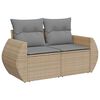 vidaXL Set Divano da Giardino 8 pz con Cuscini Beige Polyrattan Acacia