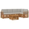 vidaXL Set di divani da esterno 6 pz Grigio Naturale e Chiaro