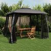 vidaXL Gazebo Tetto Doppio e Pareti Rete Antracite 2,93x2,93 m Acciaio