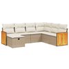 vidaXL Set Divani da Giardino 7 pz con Cuscini Beige in Polyrattan