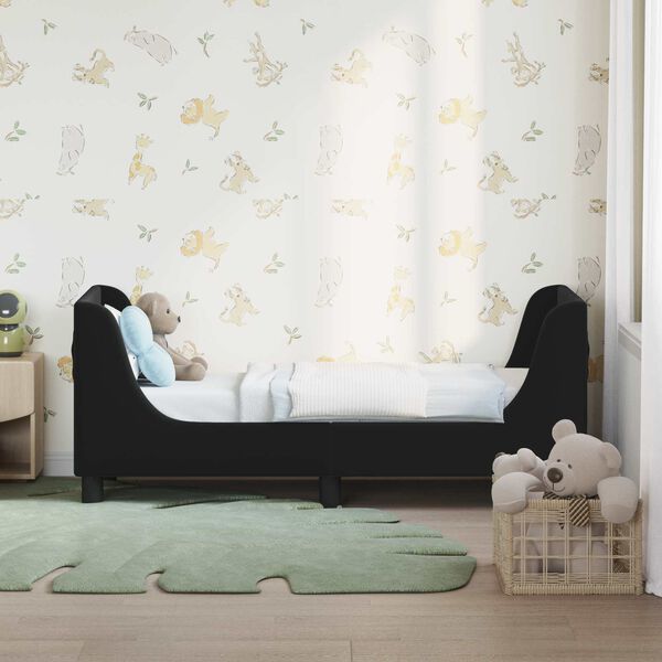 vidaXL Struttura letto per bambini con testata Nero 70 x 140 cm
