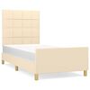 vidaXL Giroletto senza Materasso Crema 90x190 cm in Tessuto