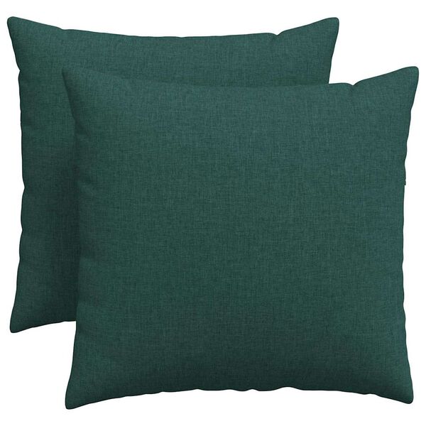vidaXL Cuscini da Divano 2 pcs Verde Scuro 50 x 50 cm Tessuto