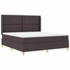 vidaXL Letto a molle con materasso Marrone Scuro 180 x 200 cm Tessuto