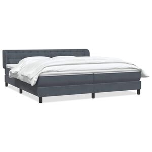 vidaXL Giroletto a Molle con Materassi Grigio Scuro 180x220 cm Velluto