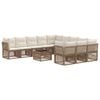 vidaXL Set Divano da Giardino 12 pcs Beige polyrattan