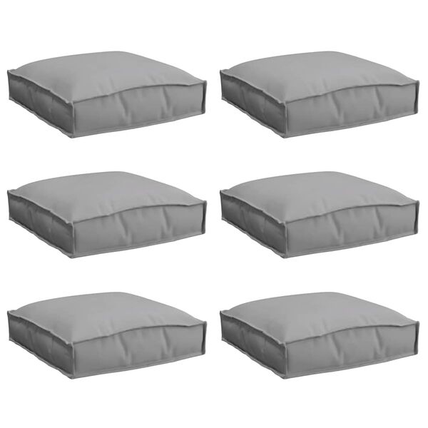 vidaXL Cuscino per seduta pallet 6 pcs Grigio 40 x 40 x 8 cm