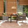 vidaXL Set da Pranzo per Giardino 3 pz con Cuscini Polyrattan Grigio