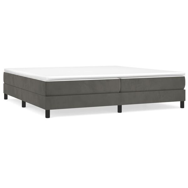 vidaXL Struttura Letto a Rete a Molle Grigio Scuro 200x200 cm Velluto