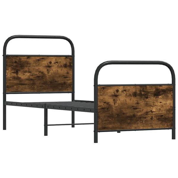 vidaXL Giroletto senza Materasso Rovere Fumo 75x190 cm in Truciolato