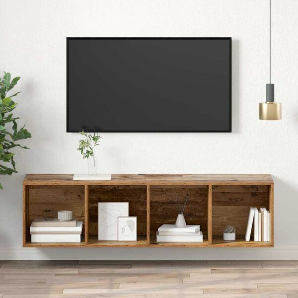 vidaXL Set mobile TV Legno vecchio 37 x 37 x 142,5 cm