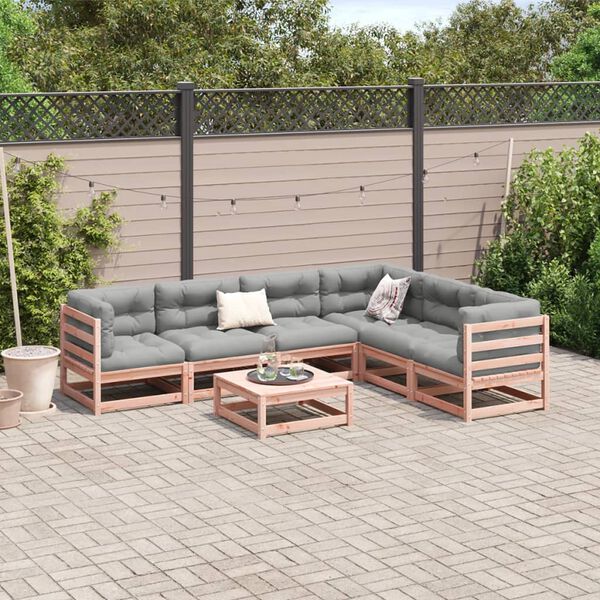 vidaXL Set Divani da Giardino 7 pz in Legno Massello Abete Douglas