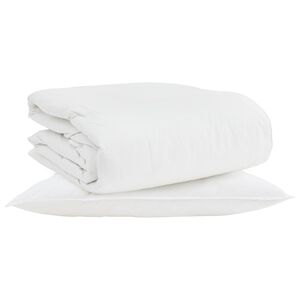 vidaXL Duvet 2-in-1 con cuscino 2 pcs Bianco Piuma d'anatra