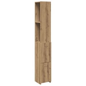 vidaXL Armadietto Bagno Rovere 25x25x170 cm Legno Multistrato